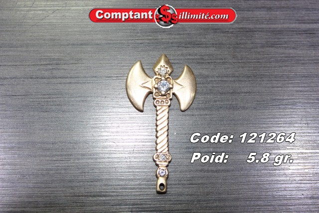 Breloque en forme hache et diamants