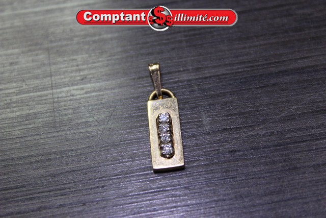 Breloque plaque rectangle avec diamants