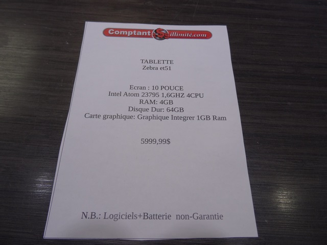Systeme Zebra 4 Tablette + Doc chargeur - Image 4
