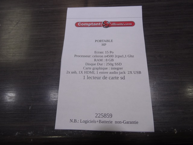 Ordinateur portable CELERON 2CPU 8GRAM 250G SSD +ac - Image 4